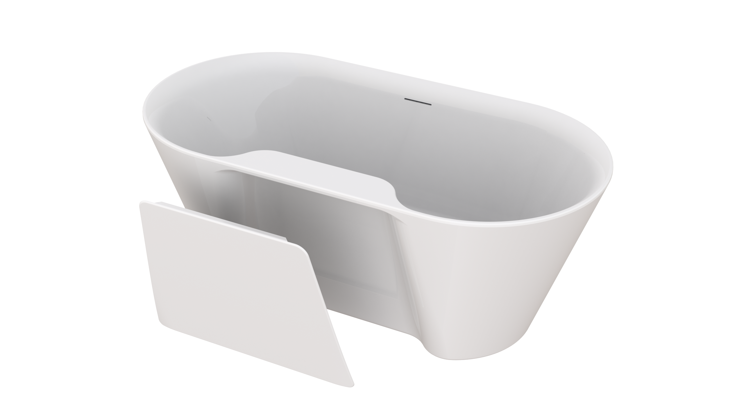 Freestanding bathtub, 60", in glossy white
